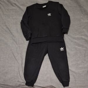 Adidas Kids Black Joggers Set